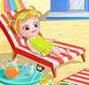 Baby-Hazel geht an den Strand